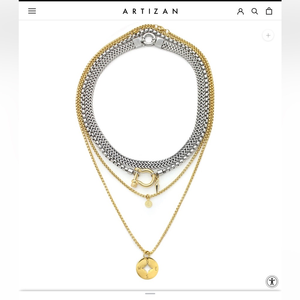 Four chain stacked necklace. 16”/18.5/20”/24”. Can be worn separately!